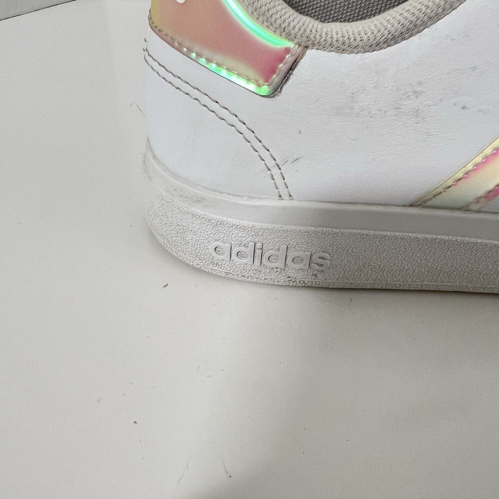 Adidas Children's Girls Grand Court 2.0 - Cloud White/Iridescent Size 2 - Picture 3 of 11